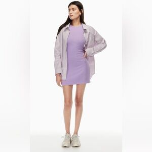 NWT Wilfred Free Dunes Dress Mini Crew-Neck Ribbed Tank Dress Purple Size M